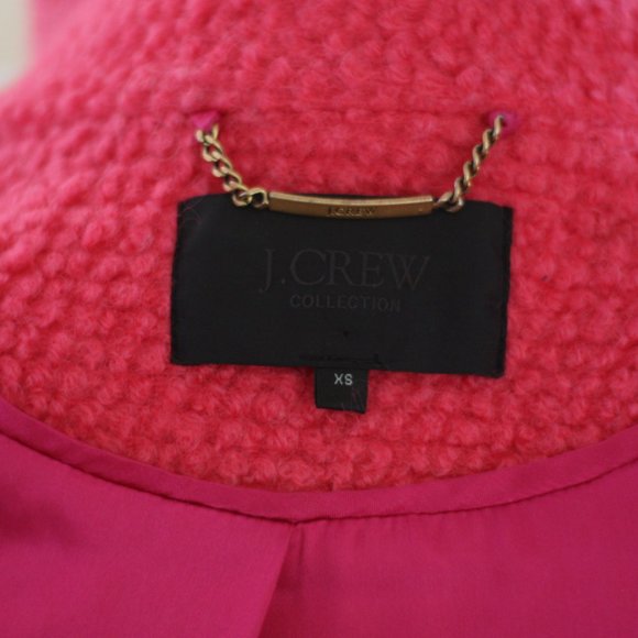 J. CREW Raspberry Pink Curly Felted Wool Jacket - Picture 6 of 7